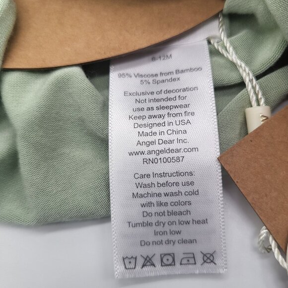 Angel Dear Head Wrap Sage Green Viscose from Bamboo Baby SZ 6-12M - Picture 2 of 2